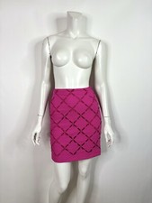 Vtg Gianni Versace SS1994 Pink Crinkled Skirt IT40 US6