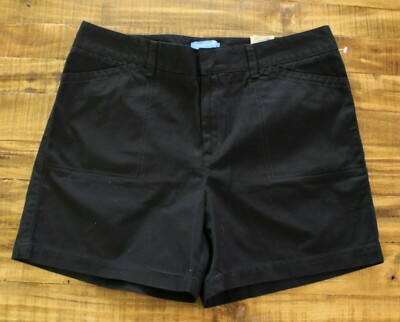 Women's Size 12 New Dockers Nouveau Fit Casual Shorts Black Cotton Mid Rise | eBay