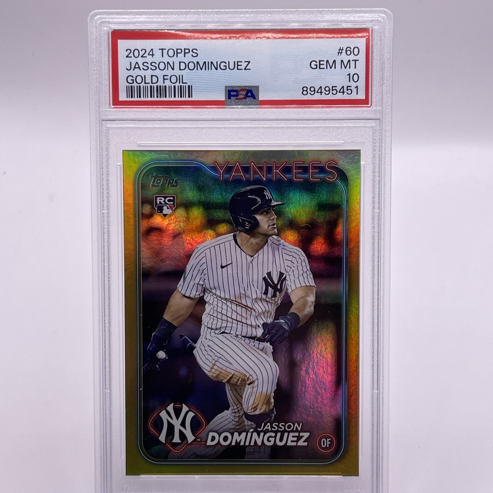 2024 Topps Series 1 JASSON DOMINGUEZ Yankees rc #60 Rookie Gold Foil PSA 10