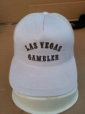 Vintage LAS VEGAS GAMBLER NWT MESH Snapback TRUCKER Hat Cap