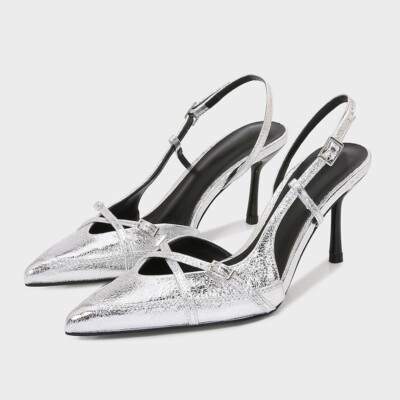 Womens ZARA Spring New Buckle Belt Pointed Toe High Heels Muller Casual  Sandals