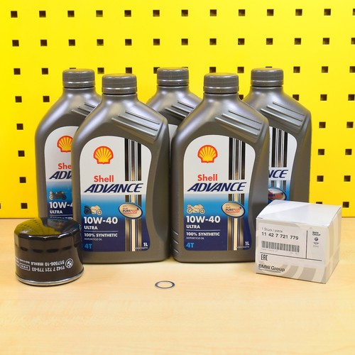 Ölwechselset 5 Liter Öl für BMW S1000 r ab 2019 Shell Advance 10W40 Ölfilter - Bild 4 von 4