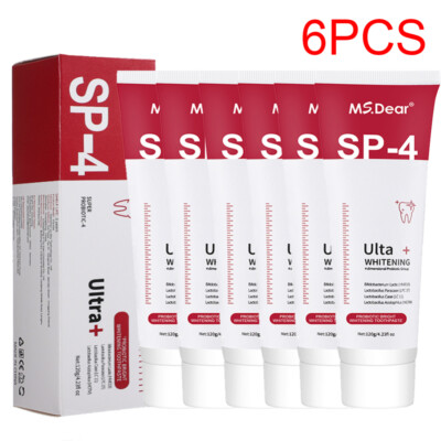 1-6PCS Sp-4 Probiotic Brightening Toothpaste, Deep Cleaning Care Toothpaste 120g