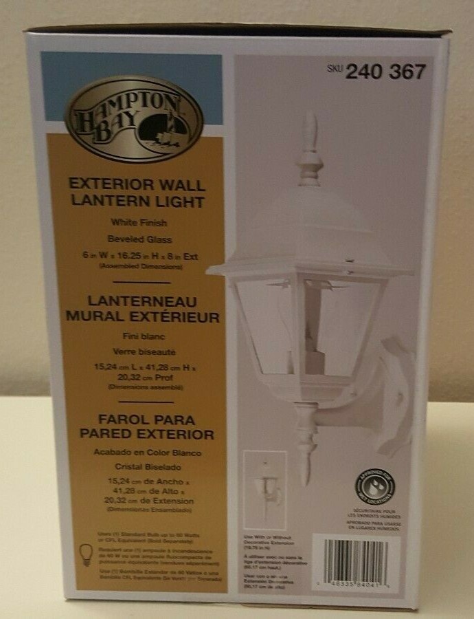 Outdoor lighting fixture, Hampton Bay Exterior Wall Lantern, Porch