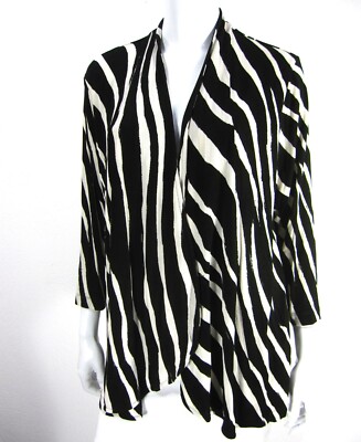 Travelers By Chico's Drop Down black and white top cover up size 2 Medium