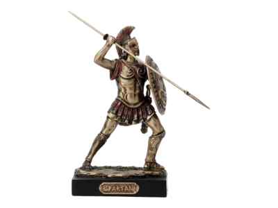 Spartanischer Krieger Miniatur Skulptur Statue Kaltguss Bronze & Resin Figur