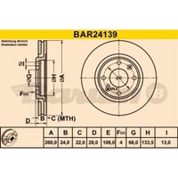 Barum 2X Bremsscheiben Vorne Ø260 Mm BelüFtet FüR Peugeot 406 8B 8E F