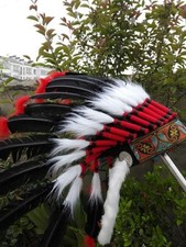 Black feather headdress feather headpiece for halloween costume supply