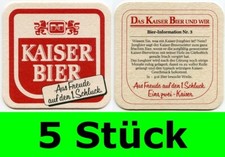 5 Stück Bierdeckel Kaiser Bier Brau Union Österreich Sammlerstücke sehr alt