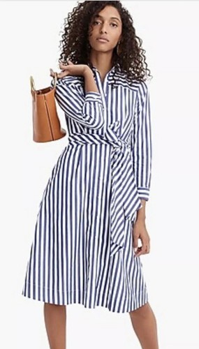 J Crew Waist Tie Shirt Dress Sz 00 NWT 