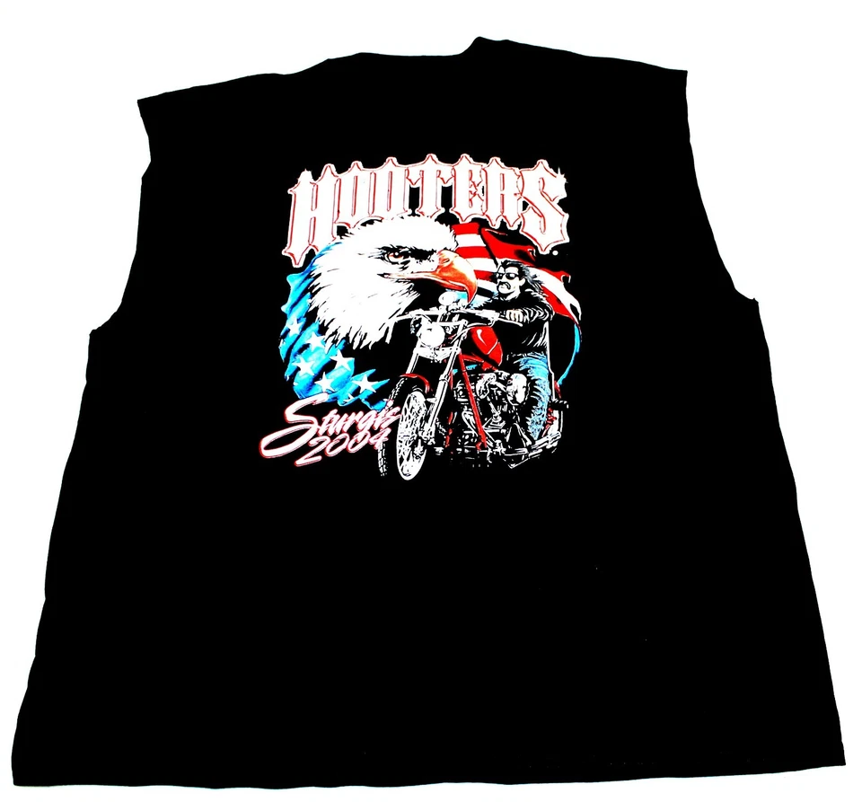 2 XL Hooters Uniforme Camiseta Sin Mangas Motociclista Bandera 2004 Disfraz de Halloween Foto 4 de 4
