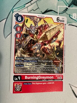 BurningGreymon BT21-014 C Digimon CCG | World Convergence NM