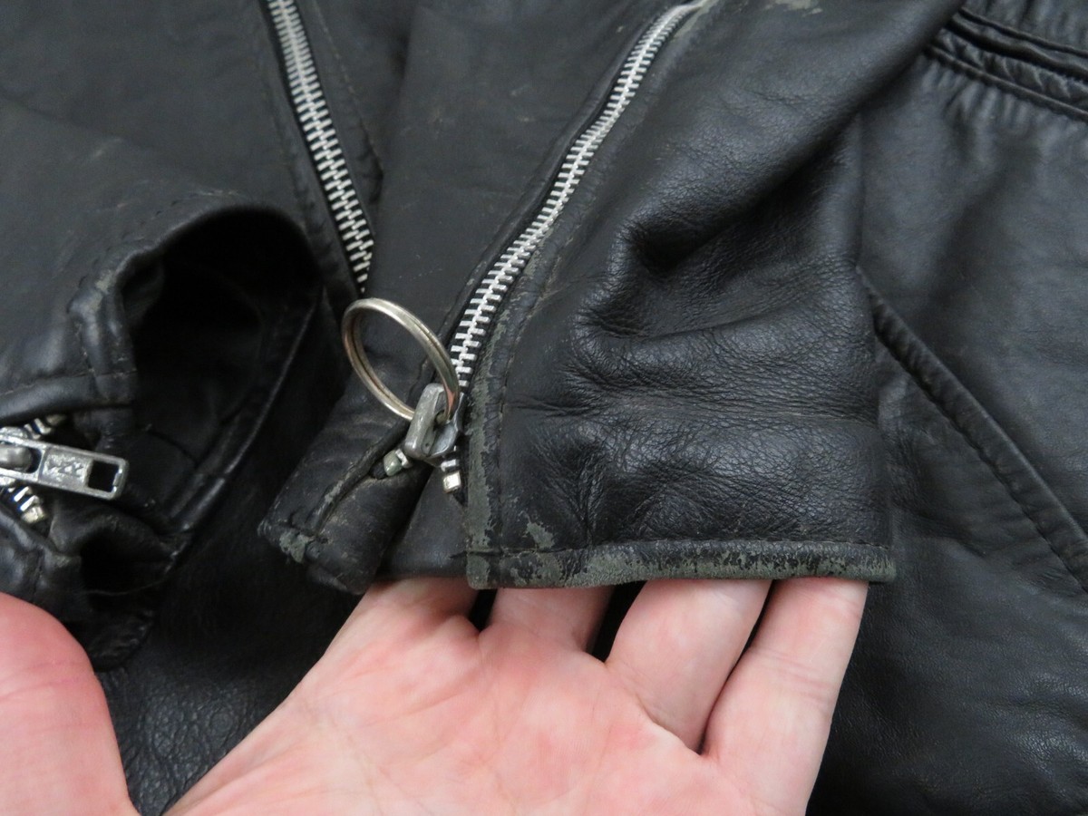 Vintage Brooks Leather Motorcycle Jacket Mens Size 44 Large Vintage Brooks Leather Motorcycle Jacket Mens Size 44 Large