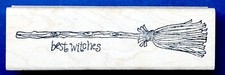 HALLOWEEN BEST WITCHES BROOM by Lockhart Stamp Company coven spells cauldron cat