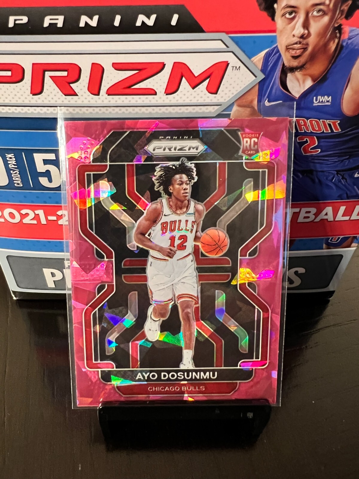 Ayo Dosunmu 2021-22 Panini Prizm Basketball Rookie Card #271 PINK Cracked Ice