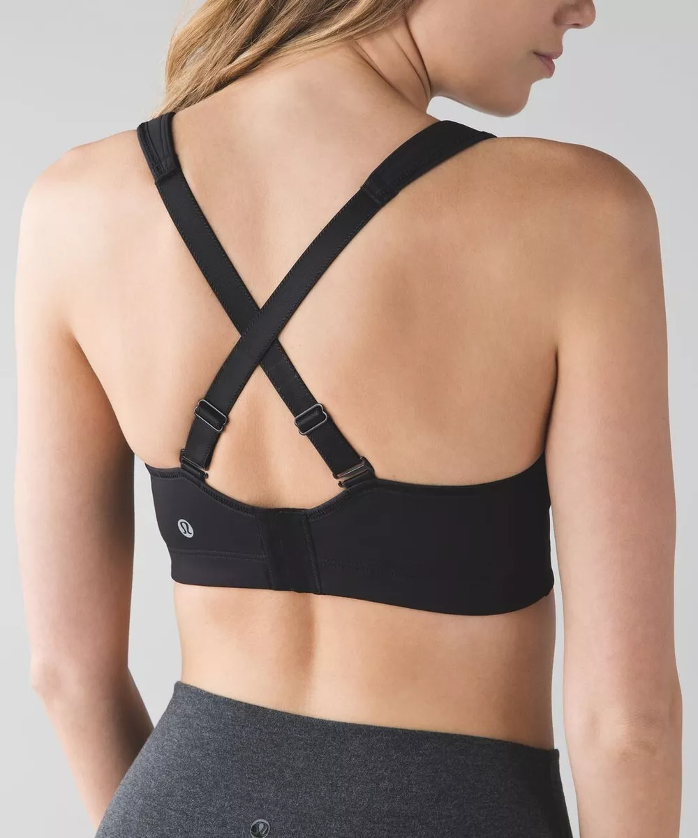 Lululemon cut out strappy back black sports bra