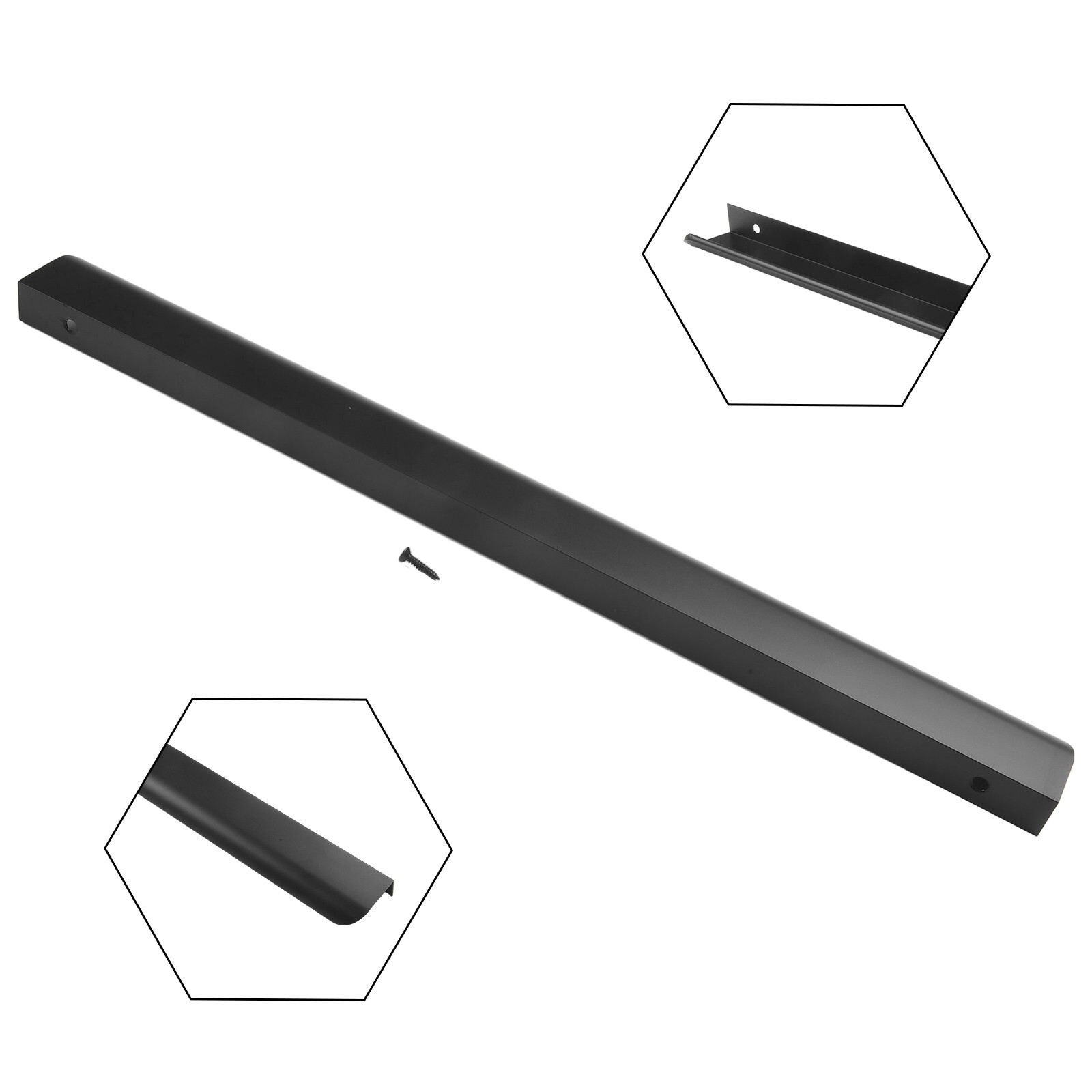 Stylish Black Finger Pull Handles for Doors and Drawers Classy
