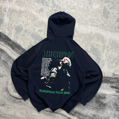 Vintage Screen Stars The Hives 2002 Oh Lord When How Navy Pullover Gr. Lrg Hoodie