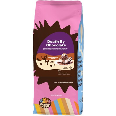 Death By Chocolate Flavored Coffee 10 oz Ground for Hot or Iced Brew