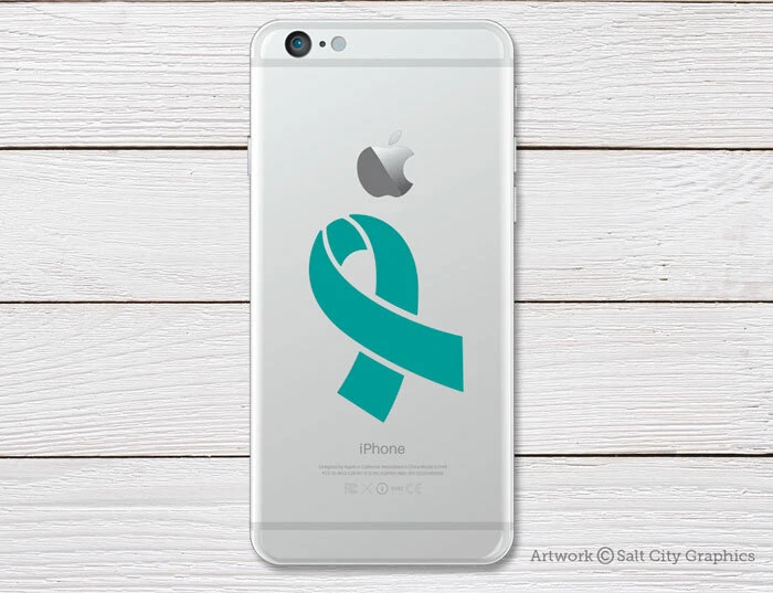 Calcomanía de teléfono Awareness Ribbon - Adhesivo de vinilo para computadora portátil con soporte contra cáncer - 2" a 5" Foto 2 de 4