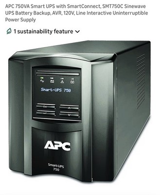 APC Smart-UPS 750 SMT750C 750VA 500W Battery Backup AVR 120V Desktop UPS