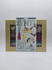 STMT DIY Wooden Charm  Tassel Jewelry Art  Craft 10P. Making Kit for Teens NIB