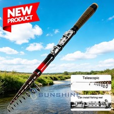 Carbon Fiber Telescopic Fishing Rod Sea Pole Saltwater Portable Spinning 20-55lb