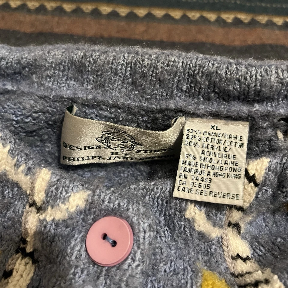 Design Options Philip & Jane Gordon Cardigan Sweater XL Fall Nature Autumn - Image 2 of 4