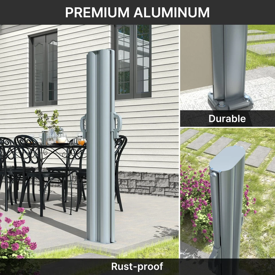 Toldo Doble Lateral Retráctil 276"x63" Completo Aluminio Patio Exterior Plegable P... Foto 2 de 4