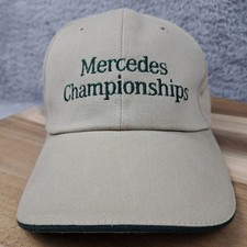 Vintage Mercedes Benz Championships Hat Cap Strap Back Beige Golfer Made In USA