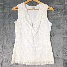 Womens Top Small Babydoll Y2K Floral Lace Twist Front Fairy Coquette Romantic