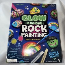 NIB Kids Glow-in-the-Dark Rock Painting Kit Sealed - Creative Arts Crafts