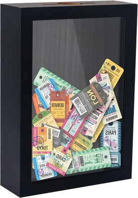 FramePro Ticket Stub Shadow Box Rahmen mit Slot Case schwarz 5x7