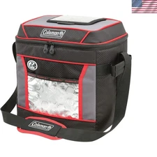 Red Soft Cooler with 24-Hour Ice Retention & Adjustable Straps for Easy Carry