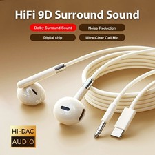 Type C HiFi Stereo Wired Earphones, Surround Sound Headset for Galaxy S24/S23, i
