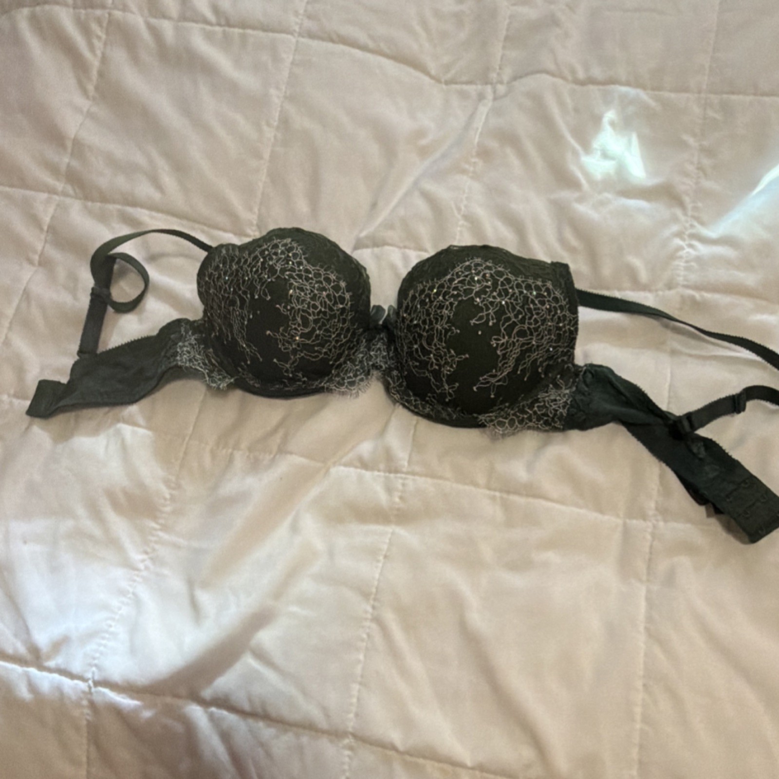 Victoria's Secret Dream Angels Underwired Lined Demi Bra Black Lace 34D