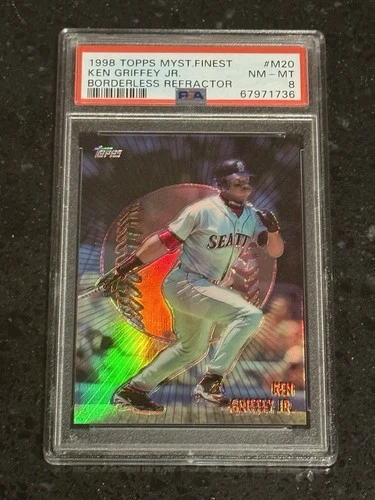 1998 Topps Mystery Finest Borderless Refractor KEN GRIFFEY JR Mariners HOF PSA 8