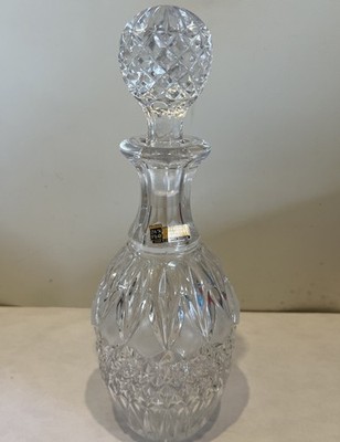 Vintage 11  West Germany Genuine Lead Crystal Handcut Etched Decanter W/Stopper