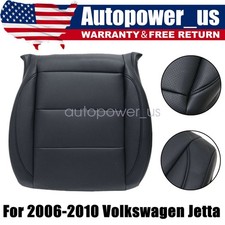 For 2006-2010 Volkswagen Jetta Driver Side Bottom Perf Leather Seat Cover Black