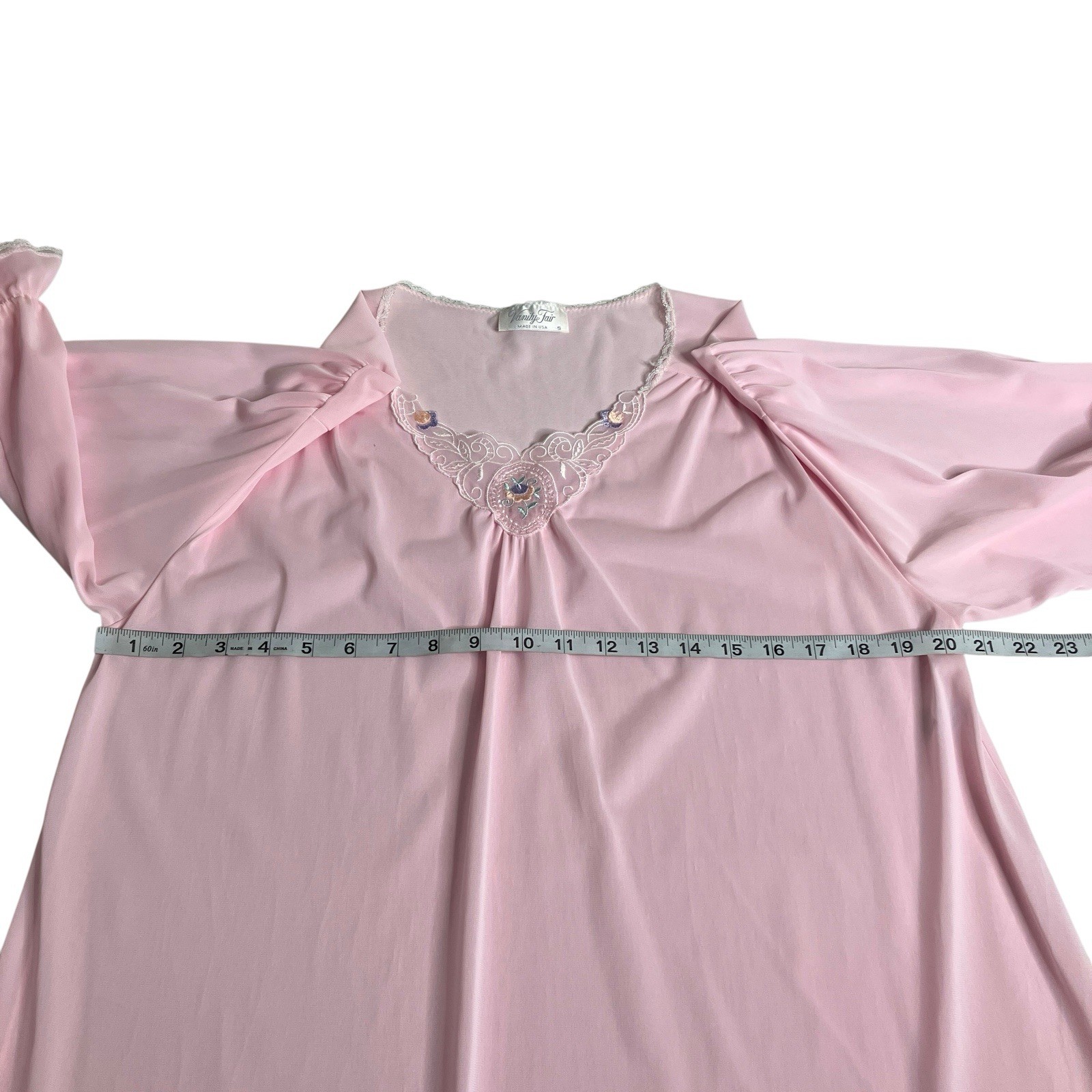 Vintage Vanity Fair Maxi Gown S Pink Floral Embro… - image 21