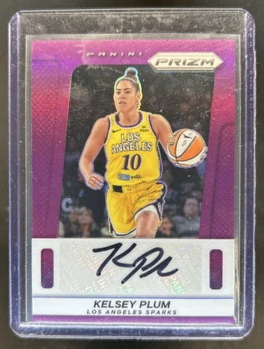 2025 Panini WNBA Prizm Kelsey Plum Throwback Signatures Purple Auto #/49 Sparks