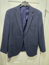 Mens Stafford BLUE Classic Fit CoolMax All Season Blazer Suit Jacket Coat 50R