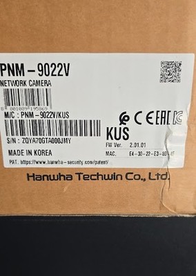 Hanwha PNM-9022V Network Camera (S/N: ZQYA70GTA000JMY, FW: 2.01.01)