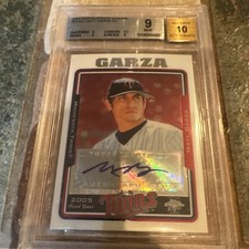 Topps Chrome Update 2005 Matt Garza Autograph UH227 Minnesota Twins BGS 9/10