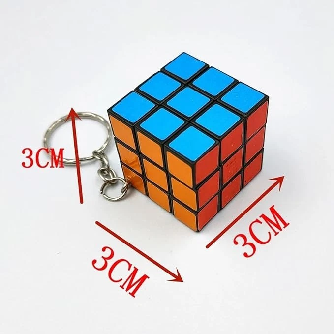 12 Portachiavi Mini Cubo di Rubix 3x3 cm Rompicapo Costruttivo (12pezzi) - Immagine 4 di 4