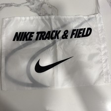 Nike Track  Field Shoe Bag 17x12 White Black Swoosh Logo Drawstring Gym New