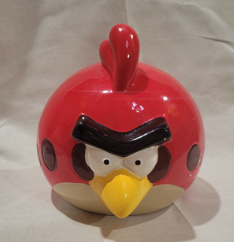 Rovio Entertainment Angry Birds Red Bird Ceramic Piggy Bank Coin Bank