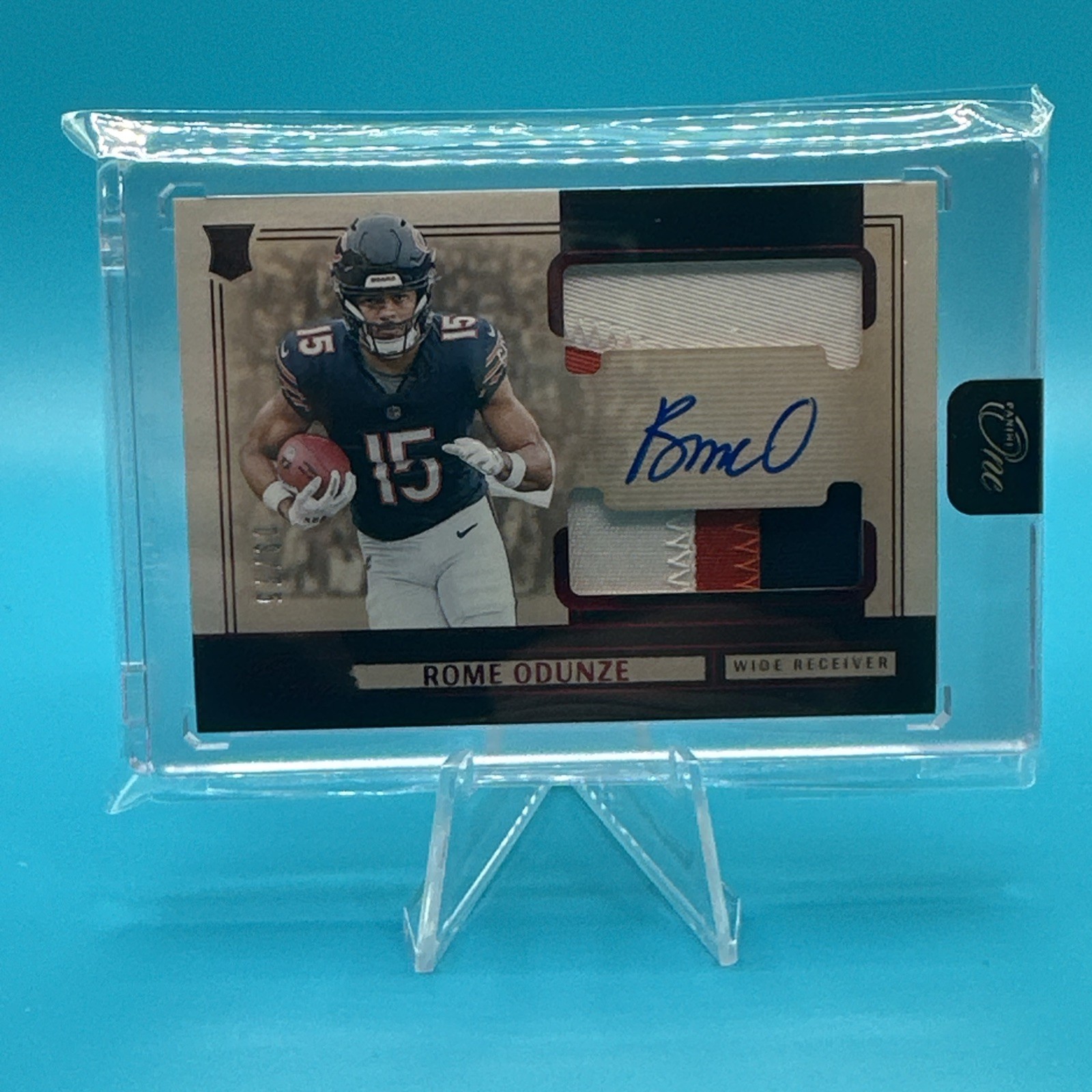 ROME ODUNZE 2024 Panini One Rookie Dual Patch On Card Auto RPA Red Prizm /75