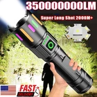 350000000 Lumen Super Bright LED Tactical Flashlight Rechargeable LED Work Light
