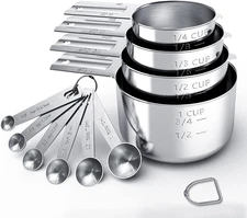 TILUCK Stainless Steel Measuring Cups & Spoons Set, Cups and Spoons,Kitchen Gadg